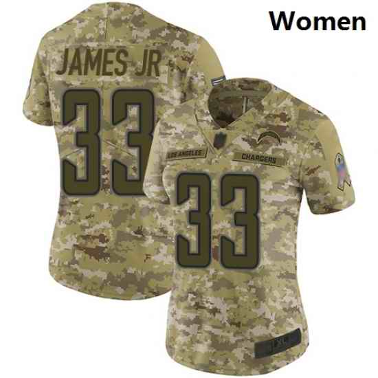 Chargers #33 Derwin James Jr Camo Women Stitched Football Limited 2018 Salute to Service Jersey
